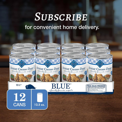 Blue Buffalo Family Favorite Recipes Sunday Chicken Dinner in Gravy Natural Wet Dog Food for Adult Dogs, Grain-Free Recipe with Natural Ingredients, Vitamins & Minerals, 12.5-oz. Can (12 Count) - Image 11