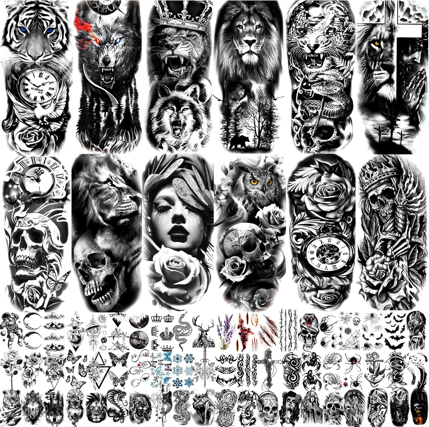 Jeefonna 82 sheets temporary tattoo kit front view