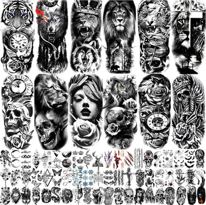Jeefonna 82 sheets temporary tattoo kit front view