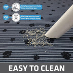 Demonstration of the slip resistant backing on a Drymate pet mat keeping it flat during vacuum cleaning.