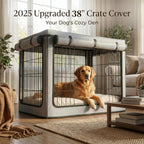 TBNO heavy duty dog cage cover with side zippered panel rolled up for easy door access