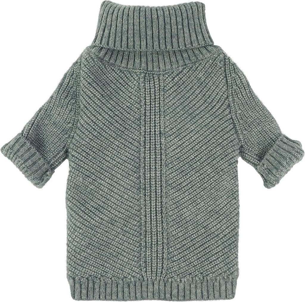 Fitwarm Thermal Knitted Dog Sweater Doggy Winter Coat Pet Clothes Doggie Turtleneck Jacket Puppy Outfits Cat Sweatsuit Sage Green Medium - Image 15