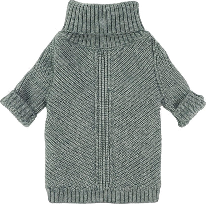 Fitwarm Thermal Knitted Dog Sweater Doggy Winter Coat Pet Clothes Doggie Turtleneck Jacket Puppy Outfits Cat Sweatsuit Sage Green Medium - Image 15