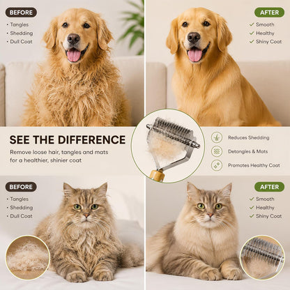 Juyoolumin cat and dog detangling dematting tool close up