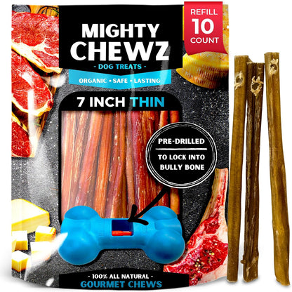 7" Thick Bully Sticks 5 Pack Refill - No Choking/All Natural Pizzle Sticks - Image 12