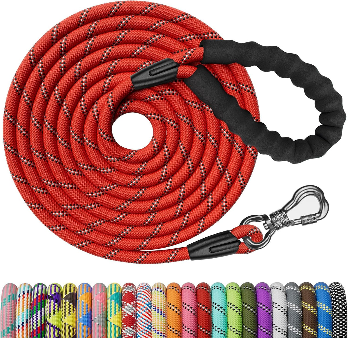 NTR 30FT Puppy Leash, Nylon Rope Long Dog Leash with Swivel Lockable Hook and Comfortable Padded Handle, Dog Line Tether for Small Medium Large Dogs Training, Playing, Camping, or Backyard - Image 15