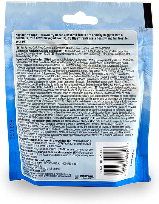 Resealable 3.5 Ounce bag of Kaytee Yo Dips for pet birds