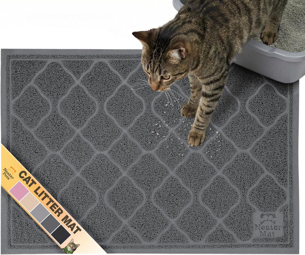 Neater Pets Neater Mat Cat Litter Mat, Thick & Durable Cat Mat for Litter Box, Trapper Pad Catches Mess to Protect Indoor Floors, Soft on Kitty Paws, Anti-Skid Grip Backing, Easy to Clean, Grey - Image 10