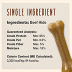 Cadet six point five inch pressed beef hide dog treats close up packaging view