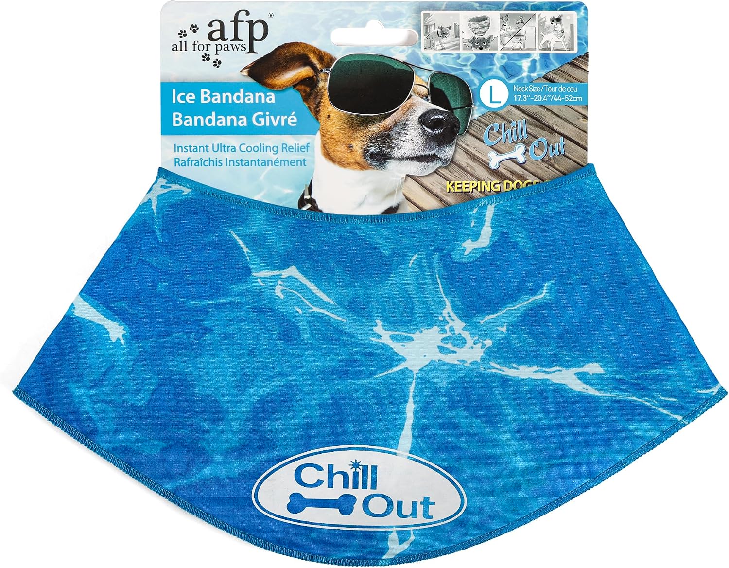 All For Paws Chill Out Ice Bandana large size front view flat lay
