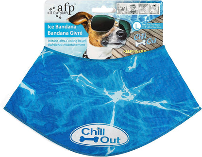 All For Paws Chill Out Ice Bandana large size front view flat lay