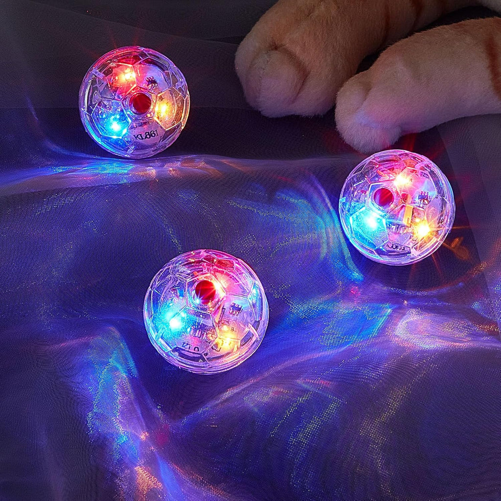 Compact mini interactive dog and cat training ball with internal lights
