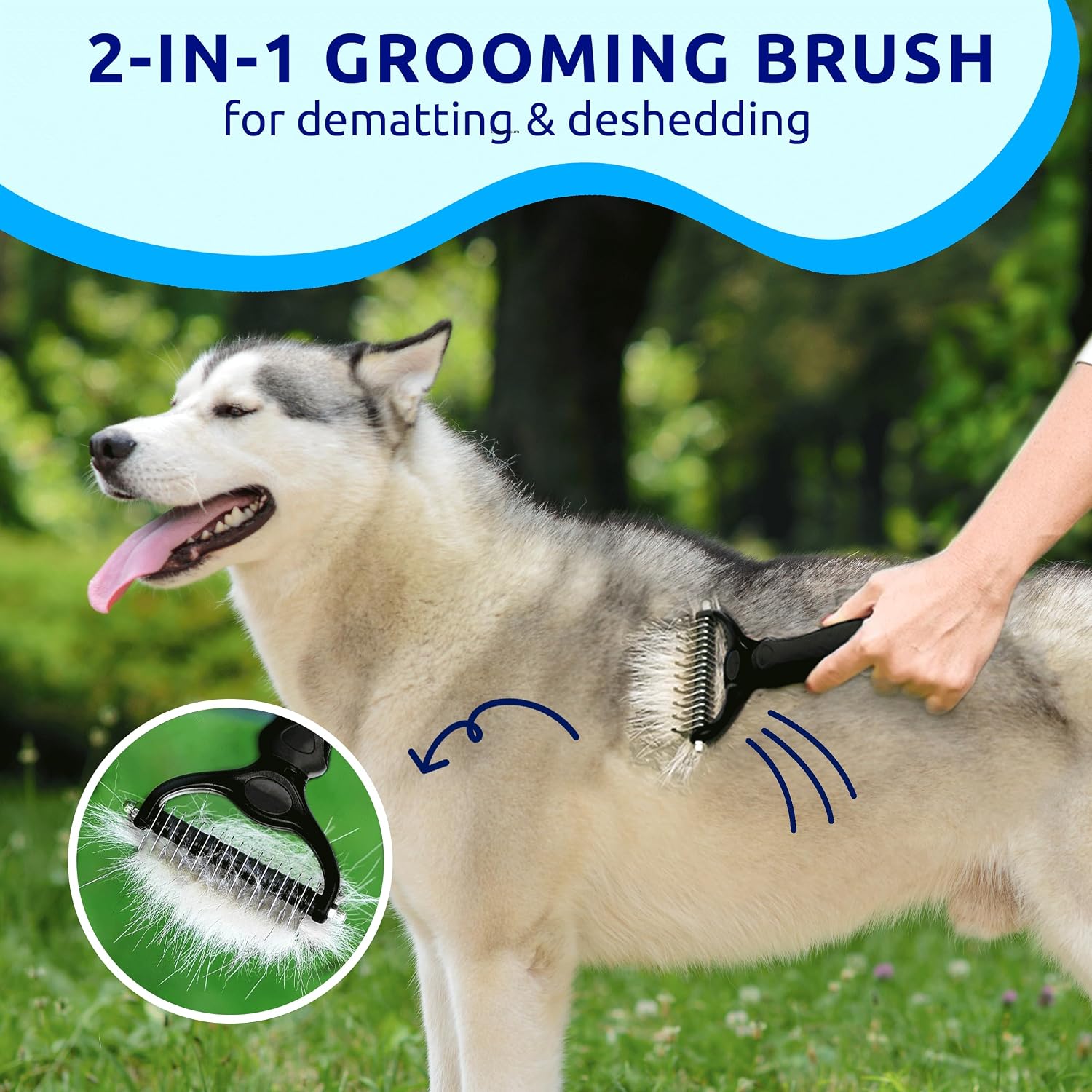 Pat Your Pet ergonomic non-slip brush handle detail
