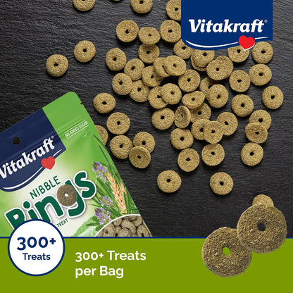 Vitakraft premium health snack for guinea pigs showing nutritional highlights.