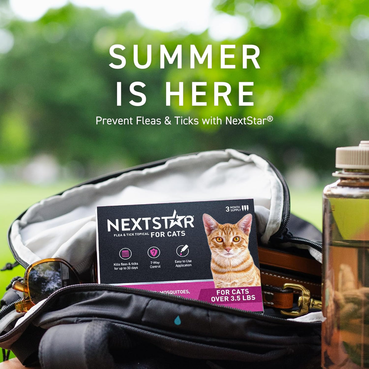 NEXTSTAR Flea and Tick Prevention for Cats, Repellent and Control, Fast Acting Waterproof Topical Drops, Flea Prevention for Cats Over 3.5 lbs, 3 Monthly Doses - Image 9