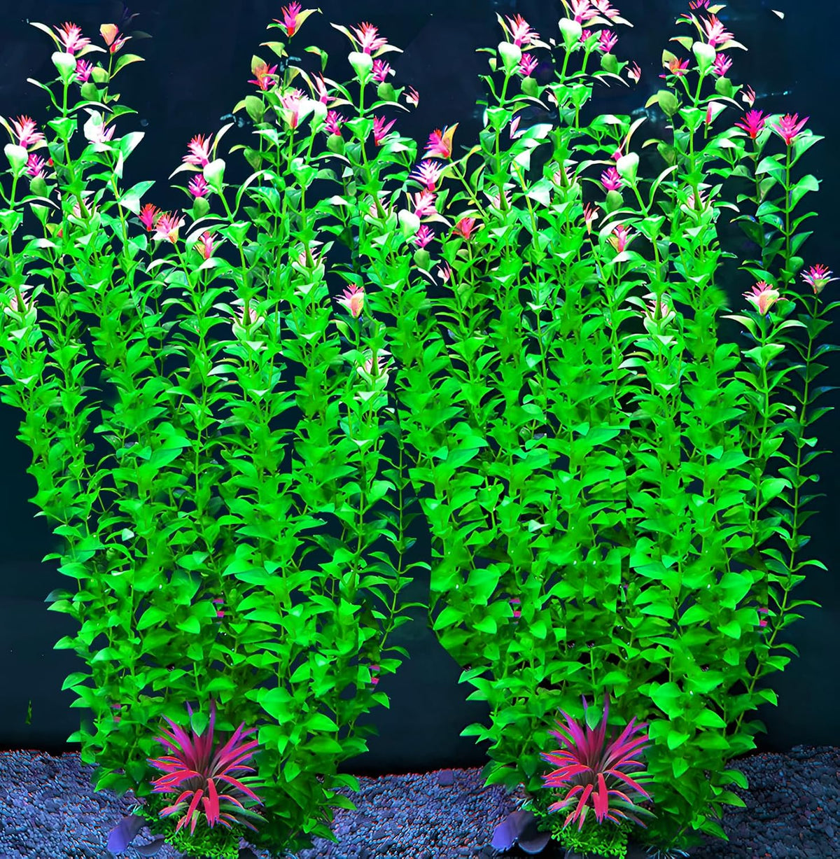 Bolyee artificial aquarium plants front view extra large fish tank decorations.