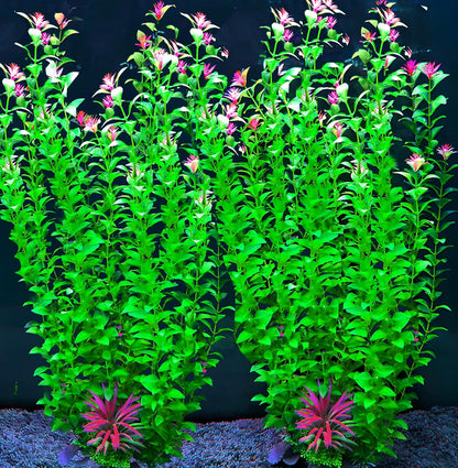 Bolyee artificial aquarium plants front view extra large fish tank decorations.