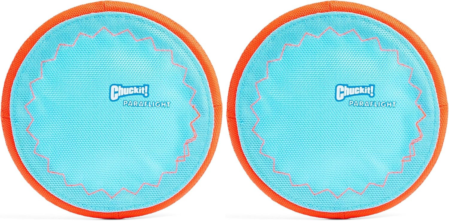 Chuckit! Paraflight Flying Disc Dog Toy - Water Floating Flyer - Durable Nylon Construction with Soft Rubber Edges - For Medium and Large Dogs - Size Large - 9.75" L x 9.75" W - Pack of 1 - Image 11