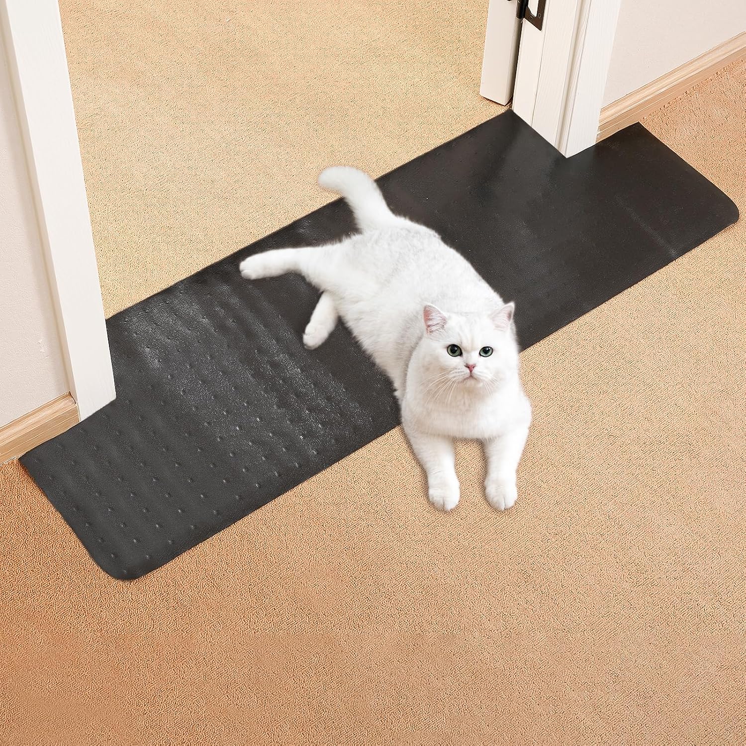 Uross Carpet Protector for Pets - Cat Carpet Protector for Doorway, Anti Scratch Under Door Cat Scratch Protector Mat, Easy to Cut Plastic Carpet Scratch Stopper Guard 3.6FT x 3PCS - Image 9