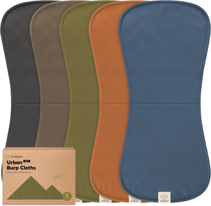 KeaBabies 5-Pack Organic Quin Burp Cloths front view