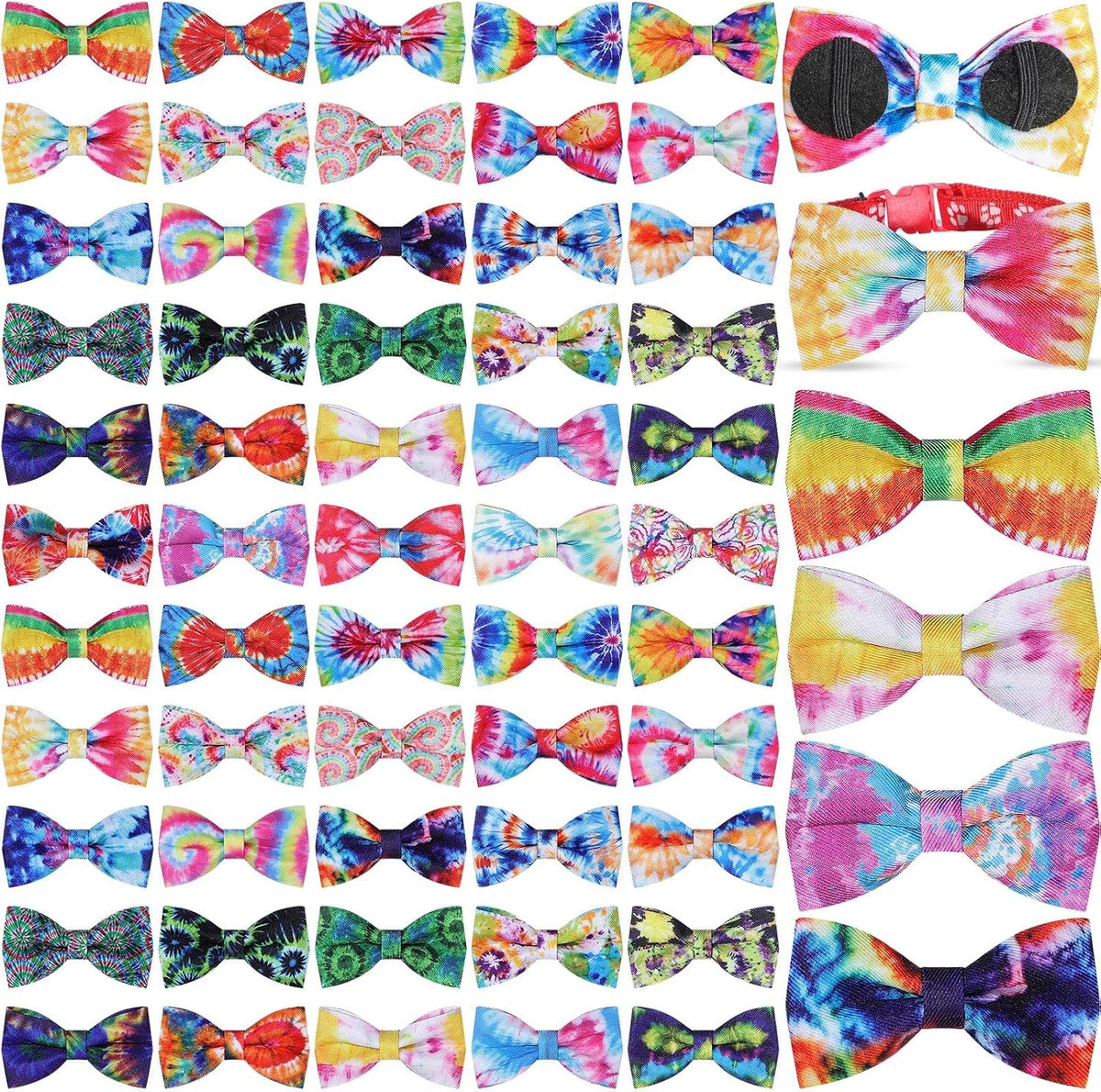 Adjustable slide on dog collar bow tie charms for festive pet styling