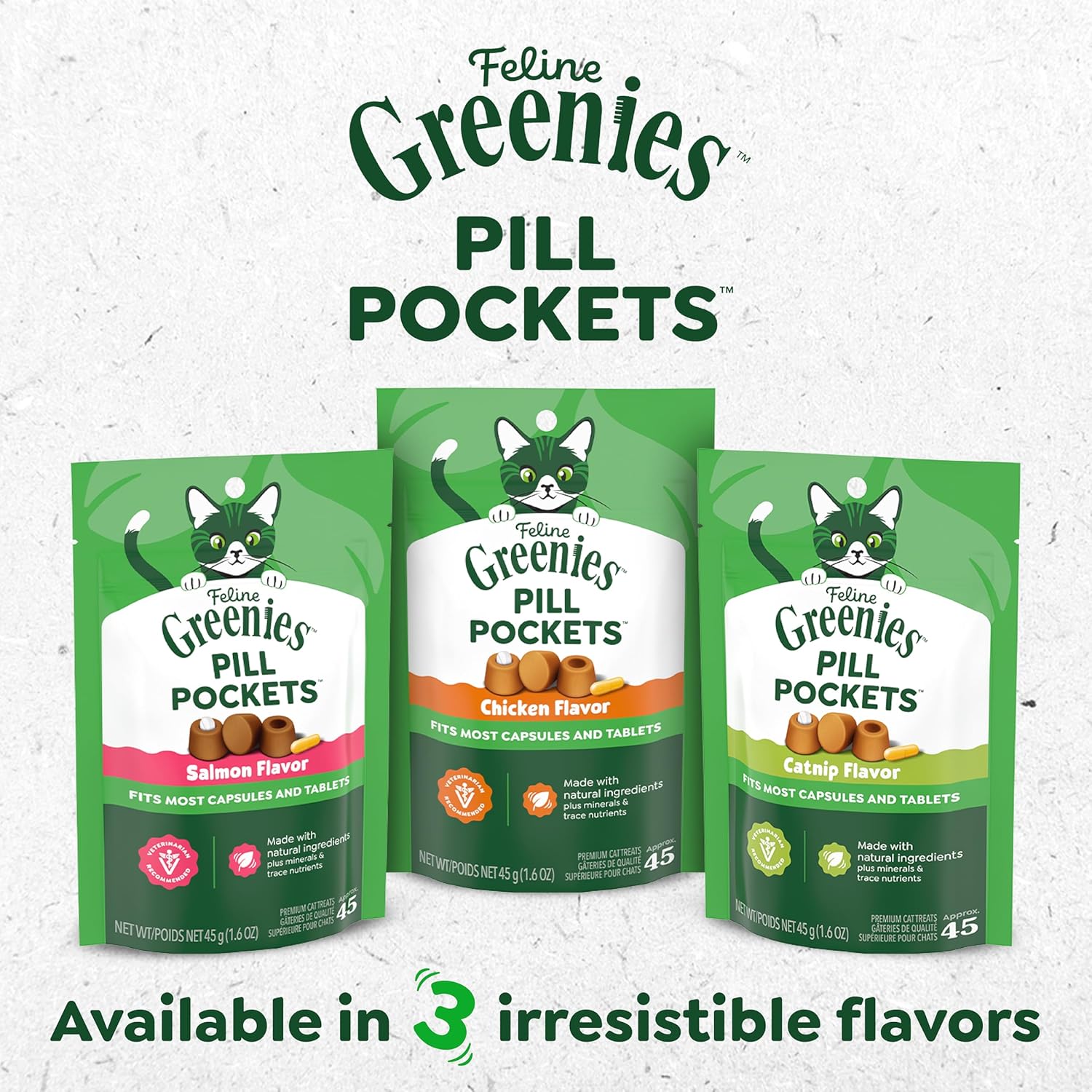 Greenies Feline Pill Pockets for Cats Natural Soft Cat Treats, Chicken Flavor, 3 oz. Pouch (85 Treats) - Image 9
