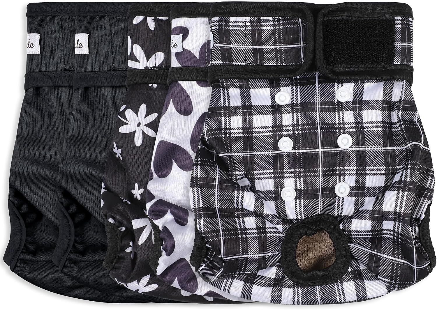 Female Dog Diapers 5Pcs - Premium Reusable Diapers for Doggie in Heat - Highly Absorbent Dog Diapers Female for Pet Incontinence with Adjustable Snaps, Flowers S - Image 12