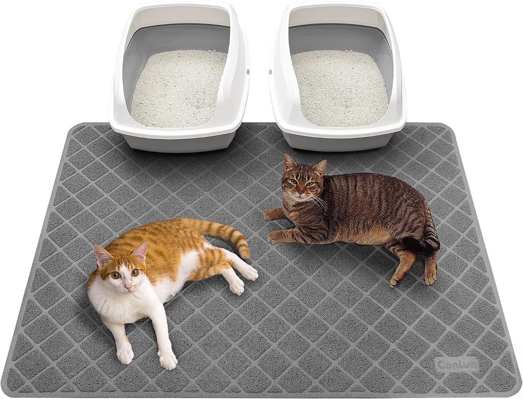 Conlun Cat Litter Mat Litter Trapping Mat, Premium Durable PVC Grid Mesh with Scatter Control, Non-slip, Less Waste Cat Litter Box Mat, Soft on Kitty's Paws, Urine Waterproof, 24" x 17" Grey - Image 15