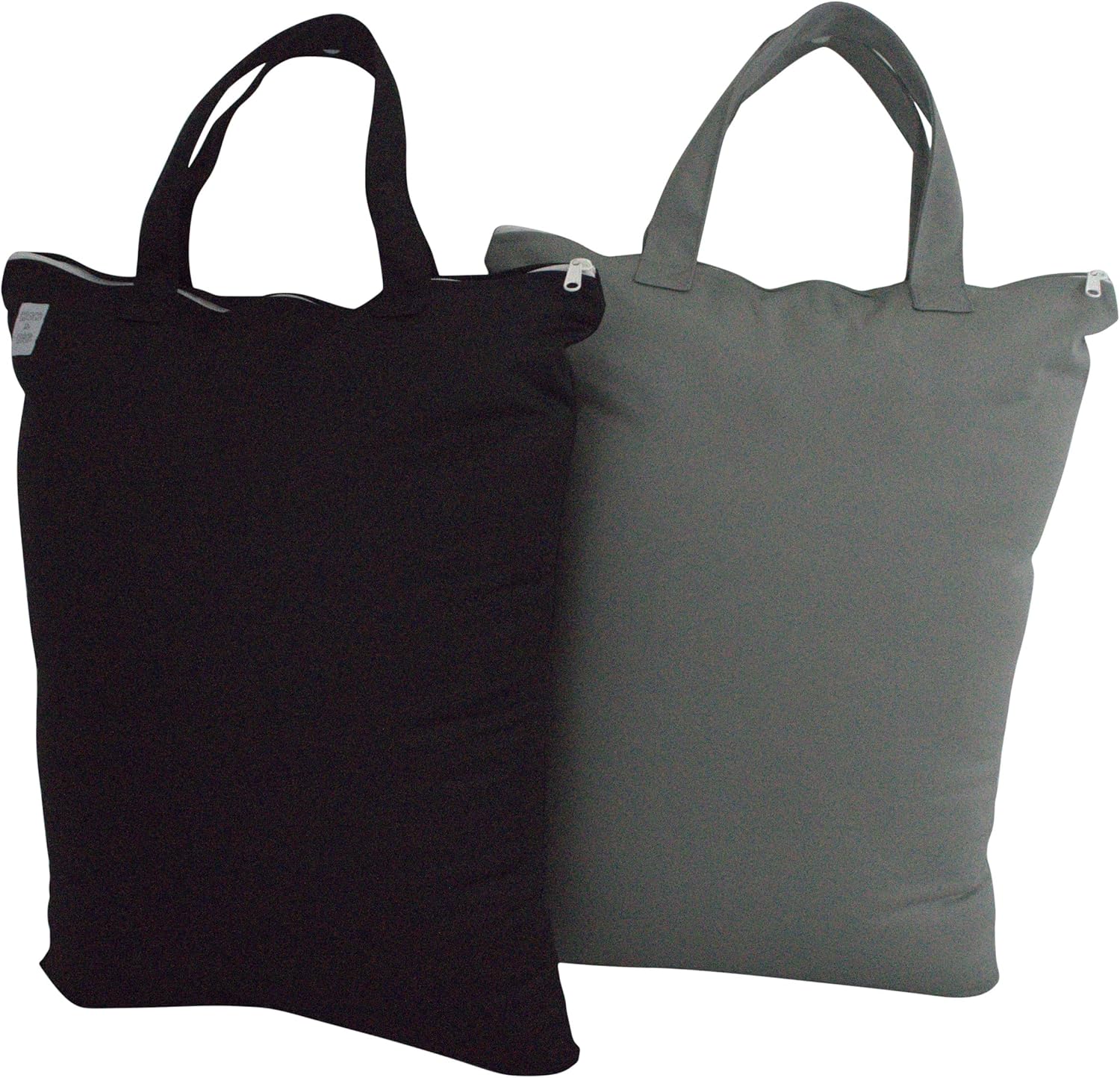 Mom & Bab wet bags in black and gray front view