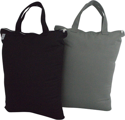 Mom & Bab wet bags in black and gray front view