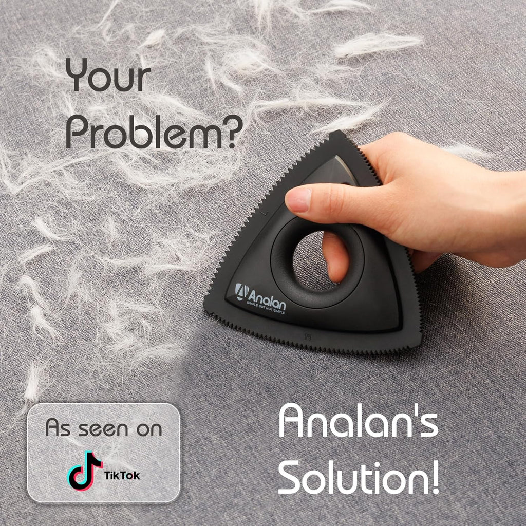 Analan triangle pet hair remover cleaning dog fur from car mat