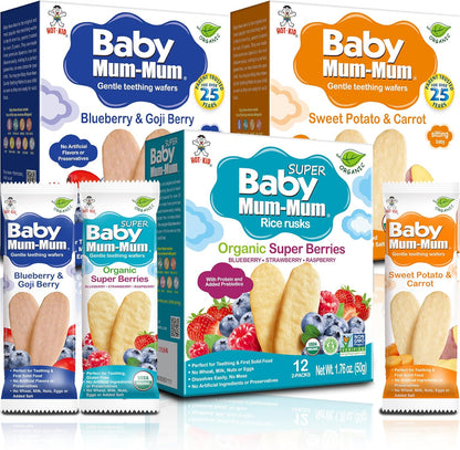 Baby Mum-Mum Organic Gentle Teething Crackers Variety Pack front view