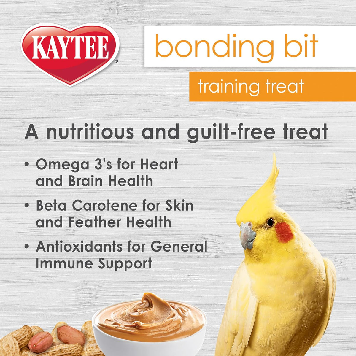 Close up of Kaytee Bonding Bits texture and peanut coating.