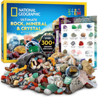 National Geographic Rock Collection Box front view showcasing packaged gemstones and crystals kit.