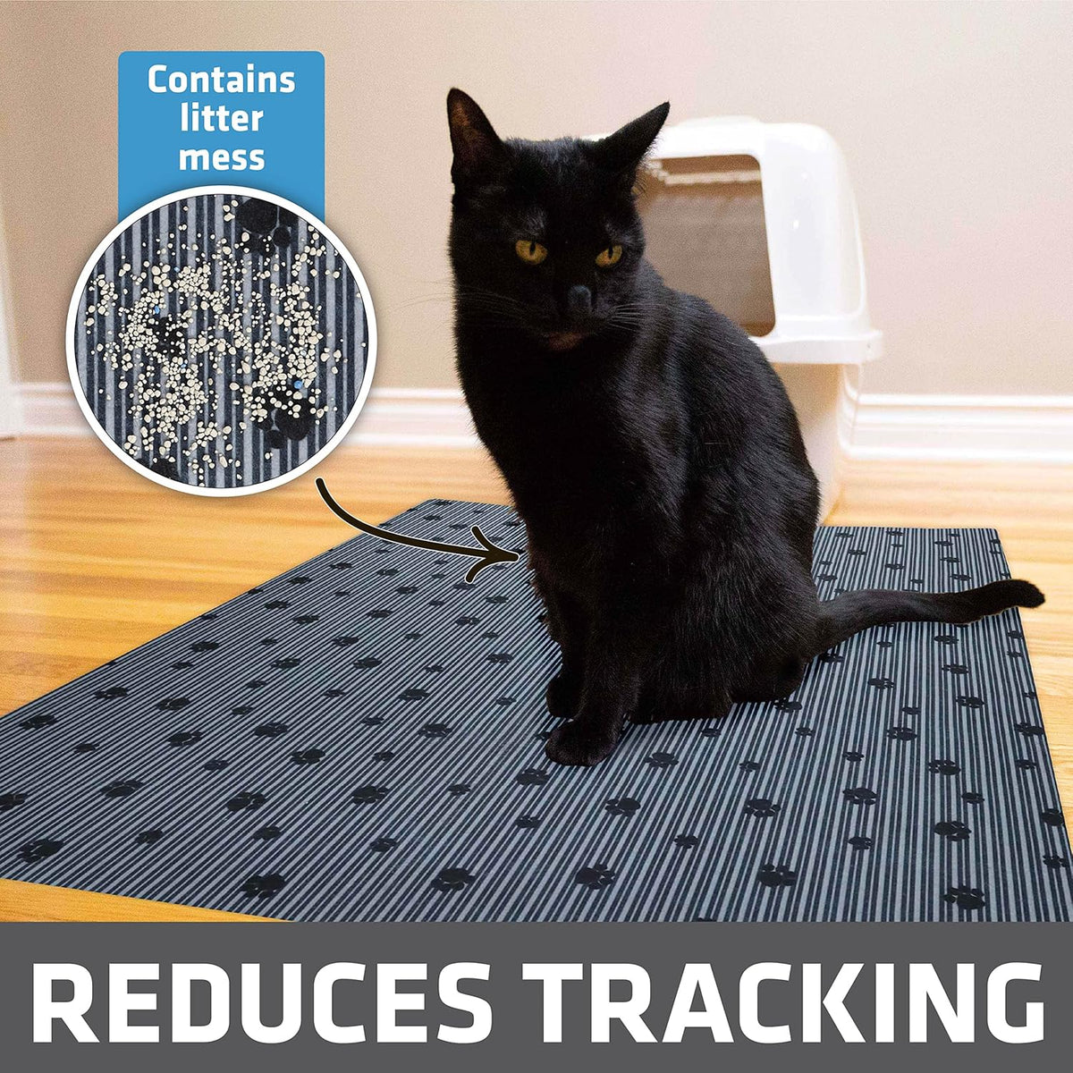 Close up view of the absorbent polyester fabric texture on the Drymate cat litter trapping mat.