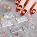 Lnngub Wenewfine 5 Pieces Flower Nail Charm Molds front view showing transparent silicone layout.