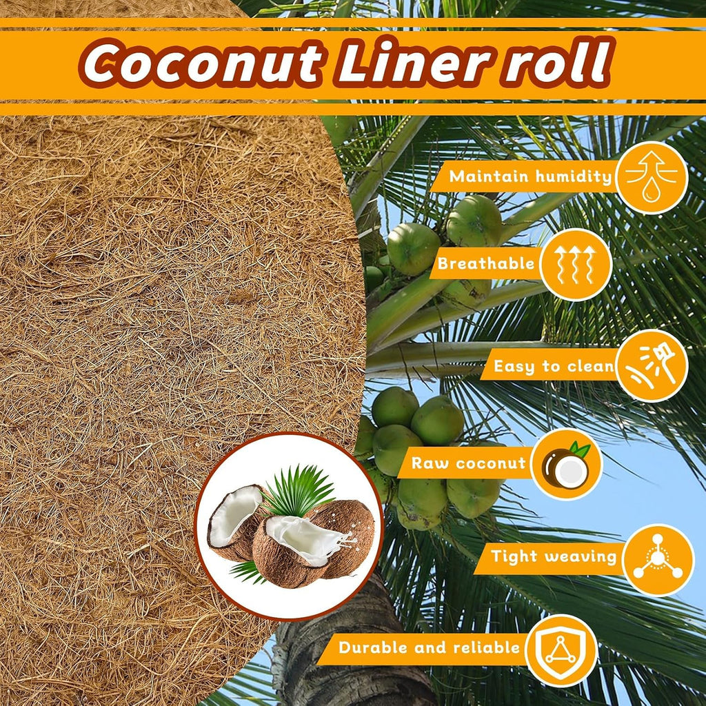Close up view of natural coco coir terrarium liner material.