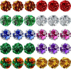 Silkfly Mylar Cat Crinkle Balls thirty pack front view showcasing vibrant metallic colors.