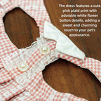 Pink plaid guinea pig outfit with matching walking leash attached securely.