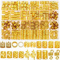 Lucomb gold hair jewelry set front view showcasing all 220 pieces