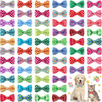 Silkfly Spring Plaid Dog Collar Bow Ties 60 piece assortment package front display