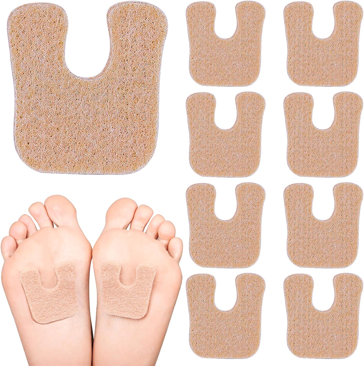 Suptizizkz 36 Pieces U Shaped Felt Pads front view showing beige horseshoe design.