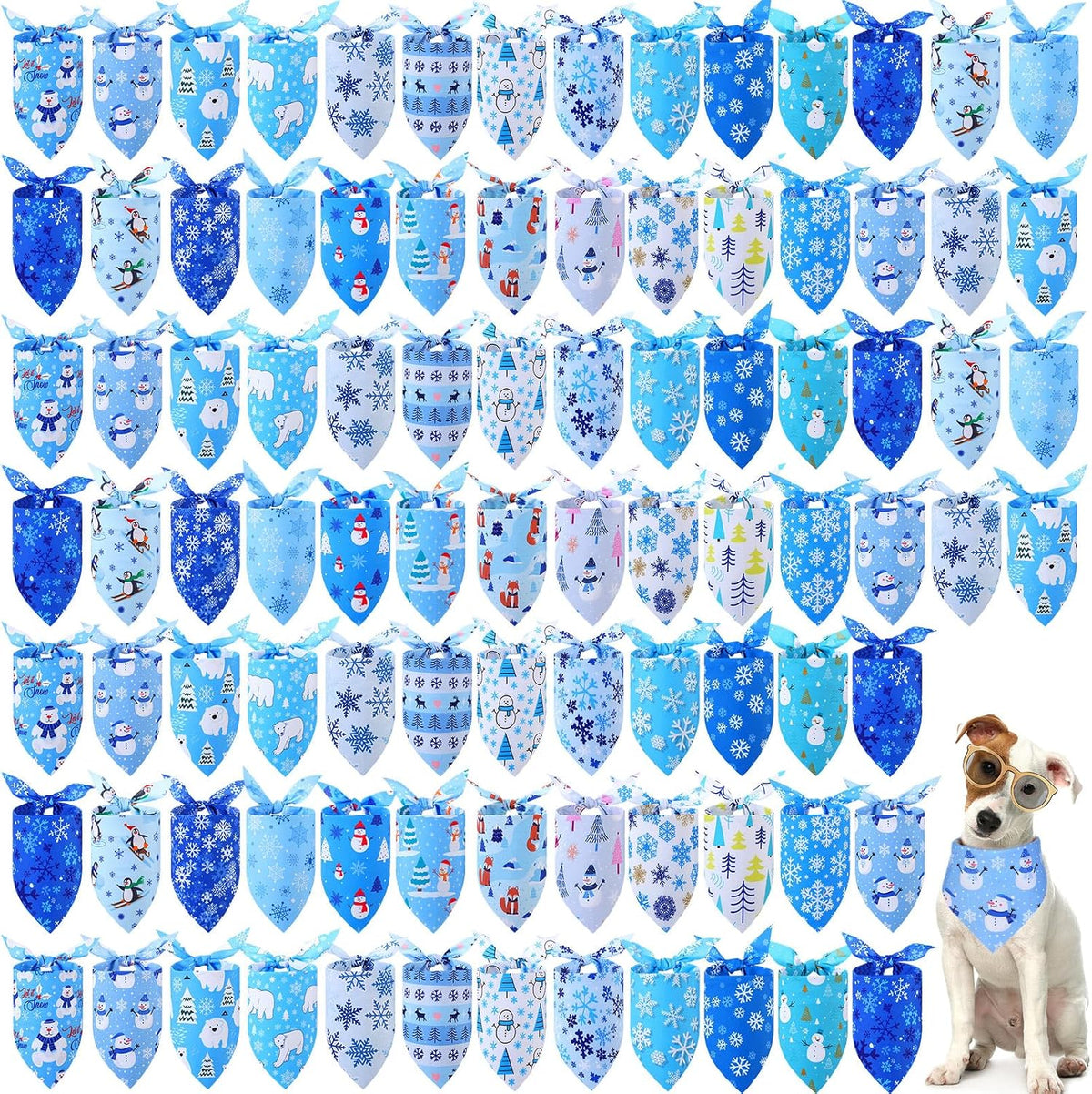 Abbylike 100 Pcs Paw Print Dog Bandanas Bulk Cute Footprint Bandanas for Dogs Triangle Kerchief Bib Scarf for Pets National Dog Day Party Costume Photo Props Accessories Pet Shops (25.6 x 17.7 x 17.7) - Image 15