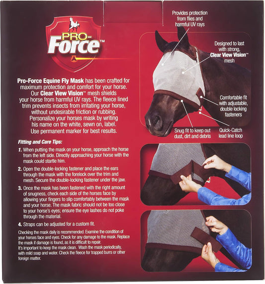 Manna Pro fly mask side profile on horse