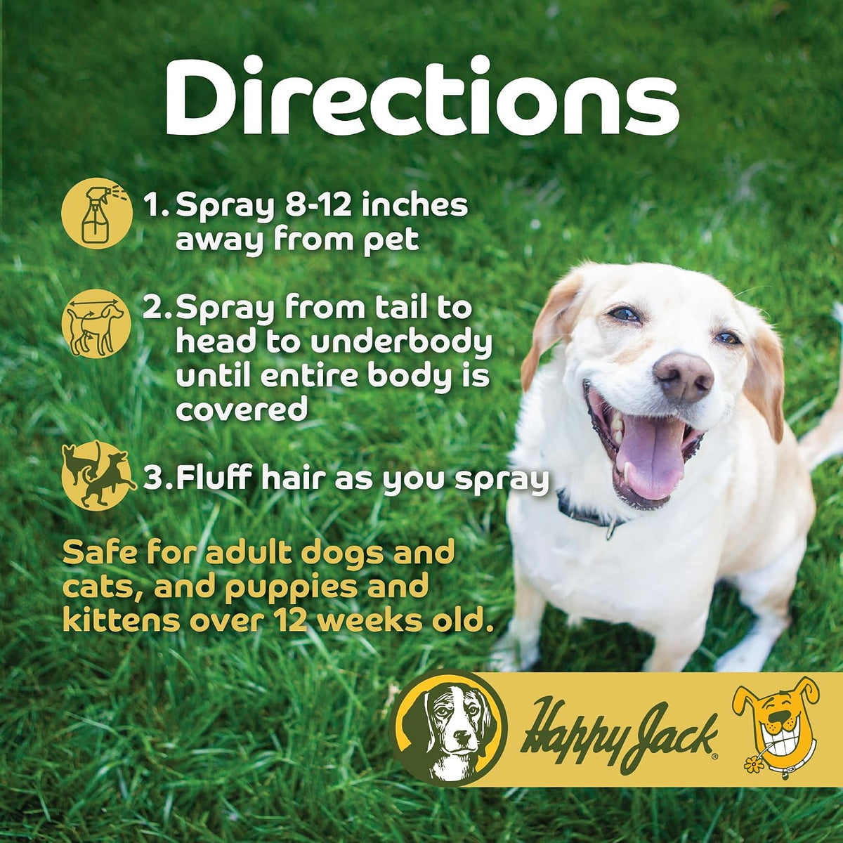 Authentic Happy Jack pet pest control spray bottle