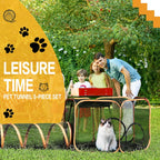 Wilhiker multi-functional cat playpen setup on an apartment balcony for safe fresh air enrichment