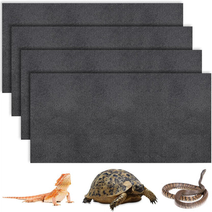 Complete four pack set of washable reptile floor liners for tanks