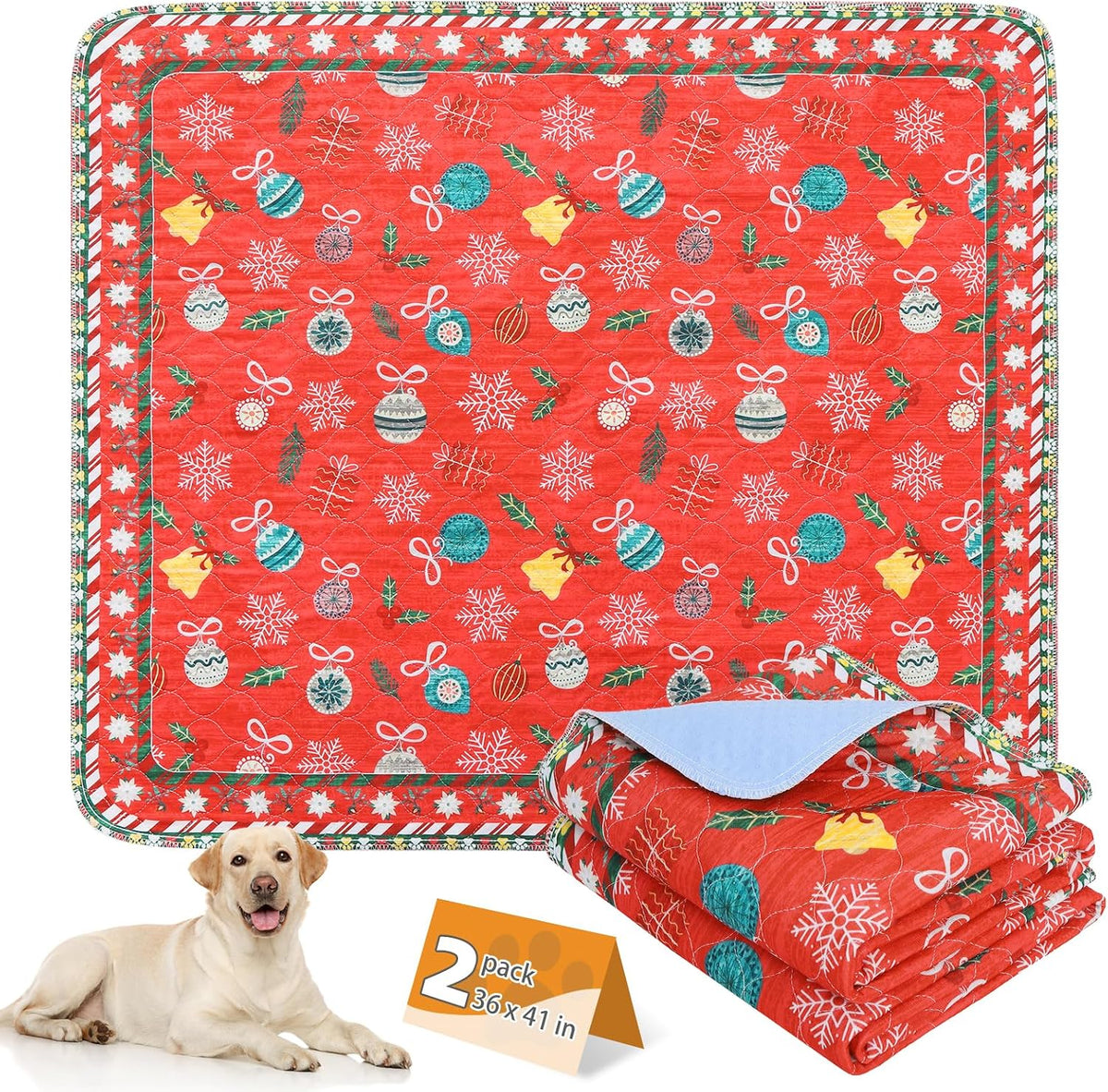 KOOLTAIL Washable Pee Pads for Dogs, 2 Pack Super Absorbent Reusable Puppy Training Pads Waterproof, Nonslip and Leak-Proof Dog Pee Pads, Large Pet Mats Whelping Pads for Floor, Crate, Couch, 36"x41" - Image 12