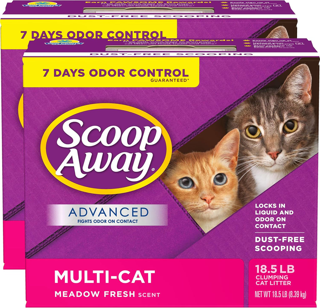 Scoop Away Advanced Multi-Cat Clumping Cat Litter, Meadow Fresh Scent, Pack of 2, 18.5 Pounds (Package May Vary) - Image 11