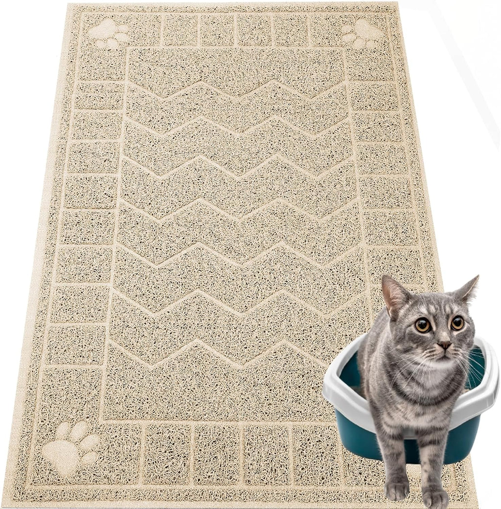 Cat Litter Box Mat, 35" x 24" Large Kitty Litter Trapping Mat Keep Floor Clean, Litter Box Mat Scatter Control, Waterproof, Easy to Clean, Durable Large Size Litter Mats for Floor - Image 12